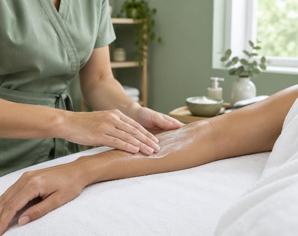 Detalle de un cuidado corporal manual